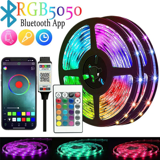 RGB LED Strip Lights 3535, 5V, 1M-30M Length, 16 Million Colors, Music Sync, Color Changing Lighting for Parties and Home Decor
